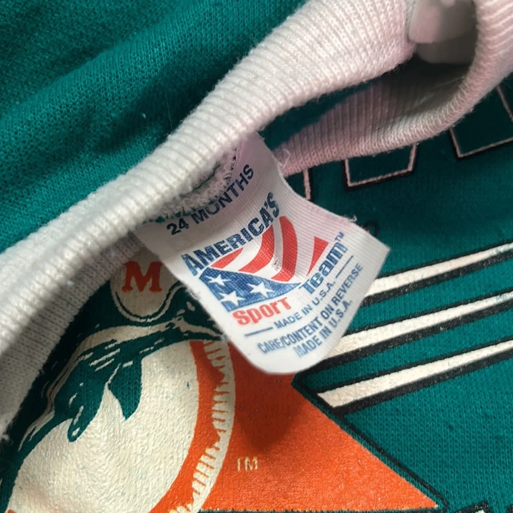 Vintage Miami Dolphins Baby Onesie Football Americas Sport Team 24 months